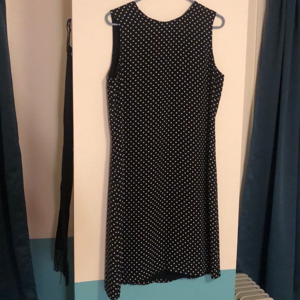 Black and white polkadot CHAUS dress size 12